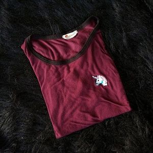 Unicorn T-Shirt French Pastry L Maroon